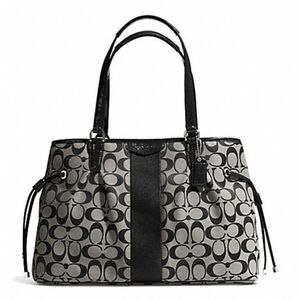 Coach signature stripe drawstrings carry all